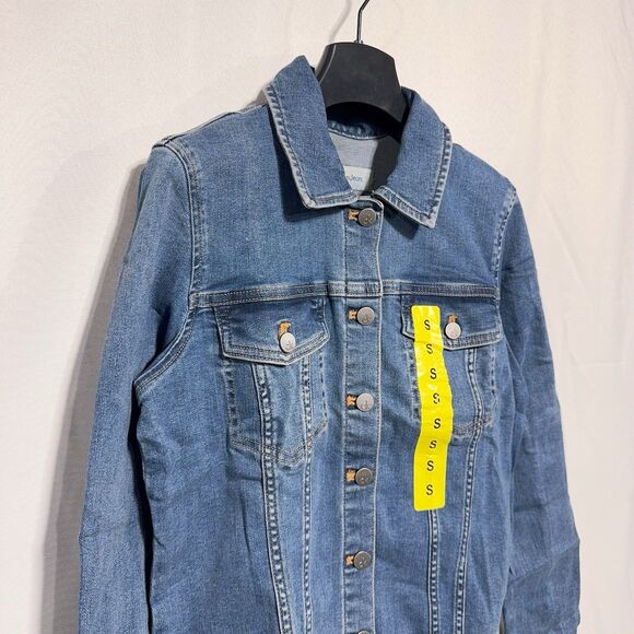 Calvin Klein Women’s S Jeans Classic Trucker Jacket Moonlight Dust Stretch Denim - Picture 3 of 16